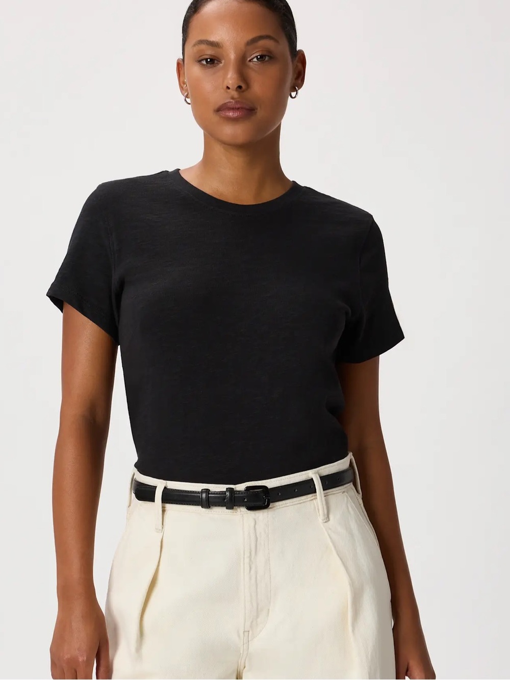 NWT Quince 100% Organic Cotton Slub Crewneck Tee black medium
